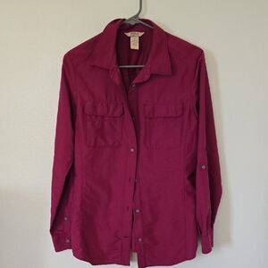 Duluth Trading Co Purple Button Down Shirt Size Medium